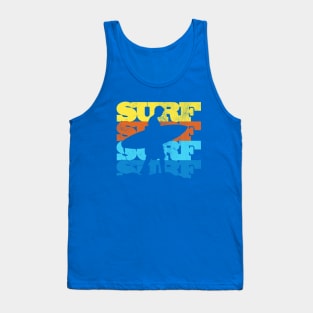 Surf Surf Surf Vintage Retro Surfer Sunset Tank Top